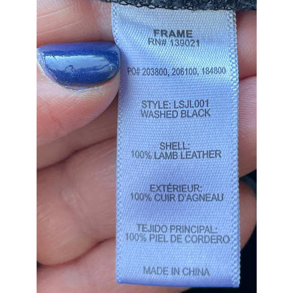 Frame Atelier Le Skinny De Jeanne Leather Pant in Washed Black - Size 26 - Picture 13 of 15